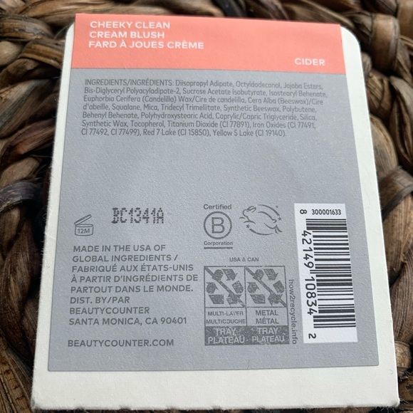 Beautycounter Cheeky Clean Cream Blush Refill - Cider - New (Sealed) - Picture 2 of 4